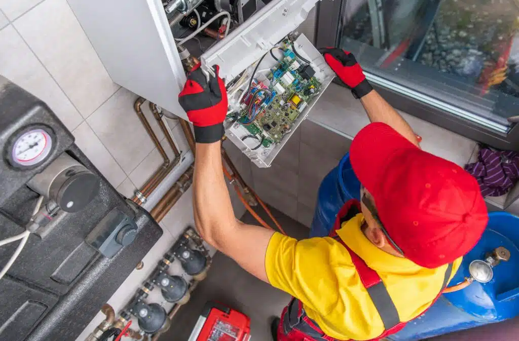 Residential Gas Heater Repair Performed by Professional Plumber